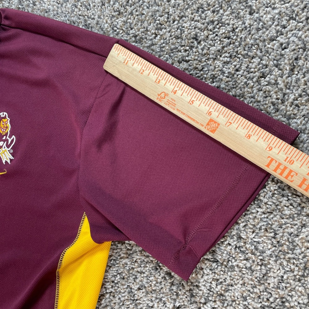 Nike Men's XXL Team Arizona State Sun Devils Polo Shirt Maroon ASU Sparky Mascot - Picture 9 of 9